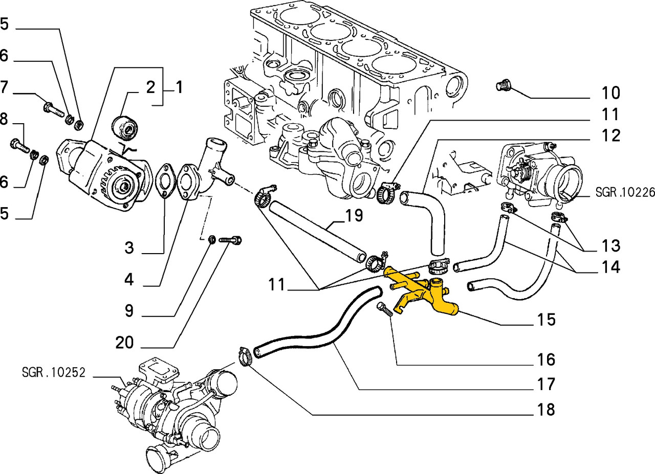 7642593 Fiat, Lancia Патрубок охолодження (під замовлення) з нержавіючої сталі
