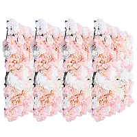 4 штучні квіткові настінні квіткові панелі, романтичне квіткове фонове оздоблення стін