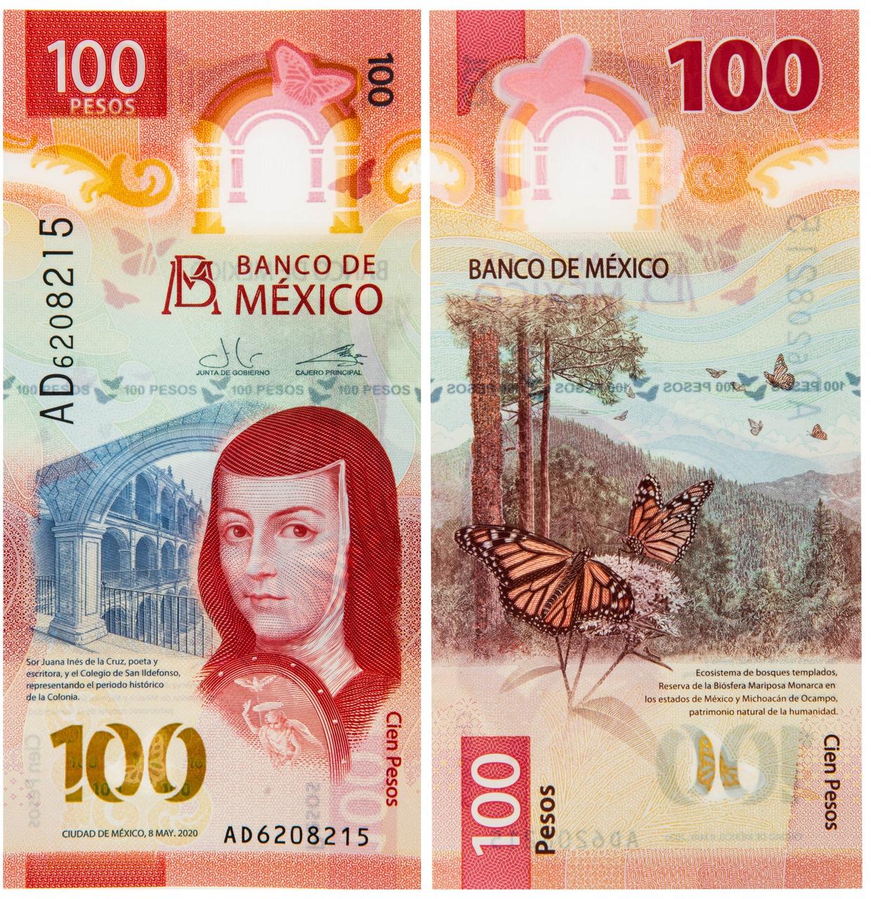 Мексика / Mexico 100 Pesos 2024(2025) Pick 139 UNC Commemorative (100 річчя Банку Мексики)