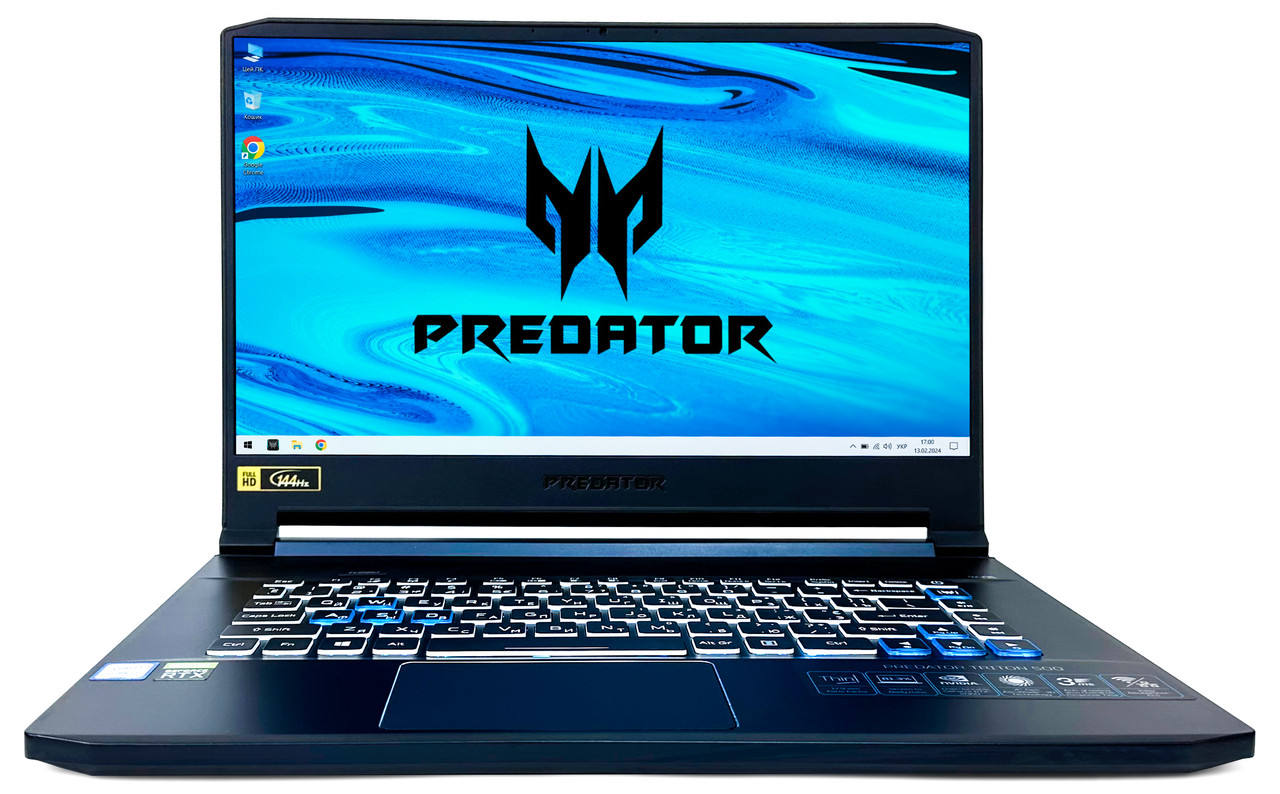 Ноутбук Acer Predator Triton 500: Core i7-9750H / DDR4 16 ГБ / GeForce RTX 2060 / SSD 512 ГБ / 15.6"