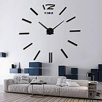 Настінний стікер годинник великого діаметру годинник настінний з 3д ефектом дзеркальний годинник наклейки HVE