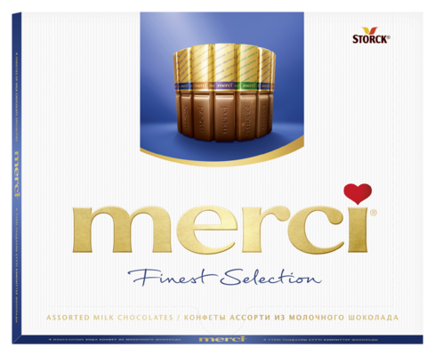Цукерки асорті з Молочного шоколаду Storck Merci Finest Selection Сторк Мерсі 200 г Німеччина, фото 1