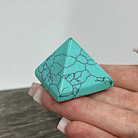 Крупная пирамида из натурального камня Бирюза для медитации целительства духовных практик