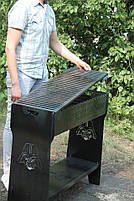 Мангал розбірний високий на 12 шампурів із підставкою для дров та індивідуальним гравіюванням, фото 8
