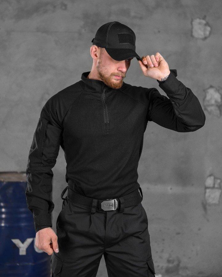 Черный тактический костюм Squad с бейсболкой, водоотталкивающий военный костюм рип-стоп весна-осень L - фото 8 - id-p2108813823