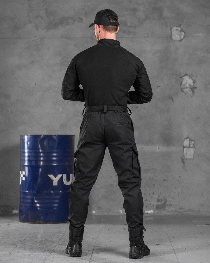 Черный тактический костюм Squad с бейсболкой, водоотталкивающий военный костюм рип-стоп весна-осень L - фото 9 - id-p2108813823