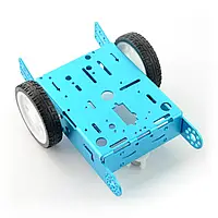 Металеве 2-колісне шасі робота Blue Chassis 2WD з моторним приводом