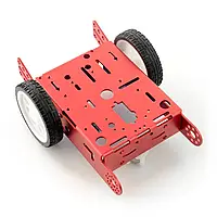 Червоне шасі 2WD 2-колісне металеве шасі робота з моторним приводом