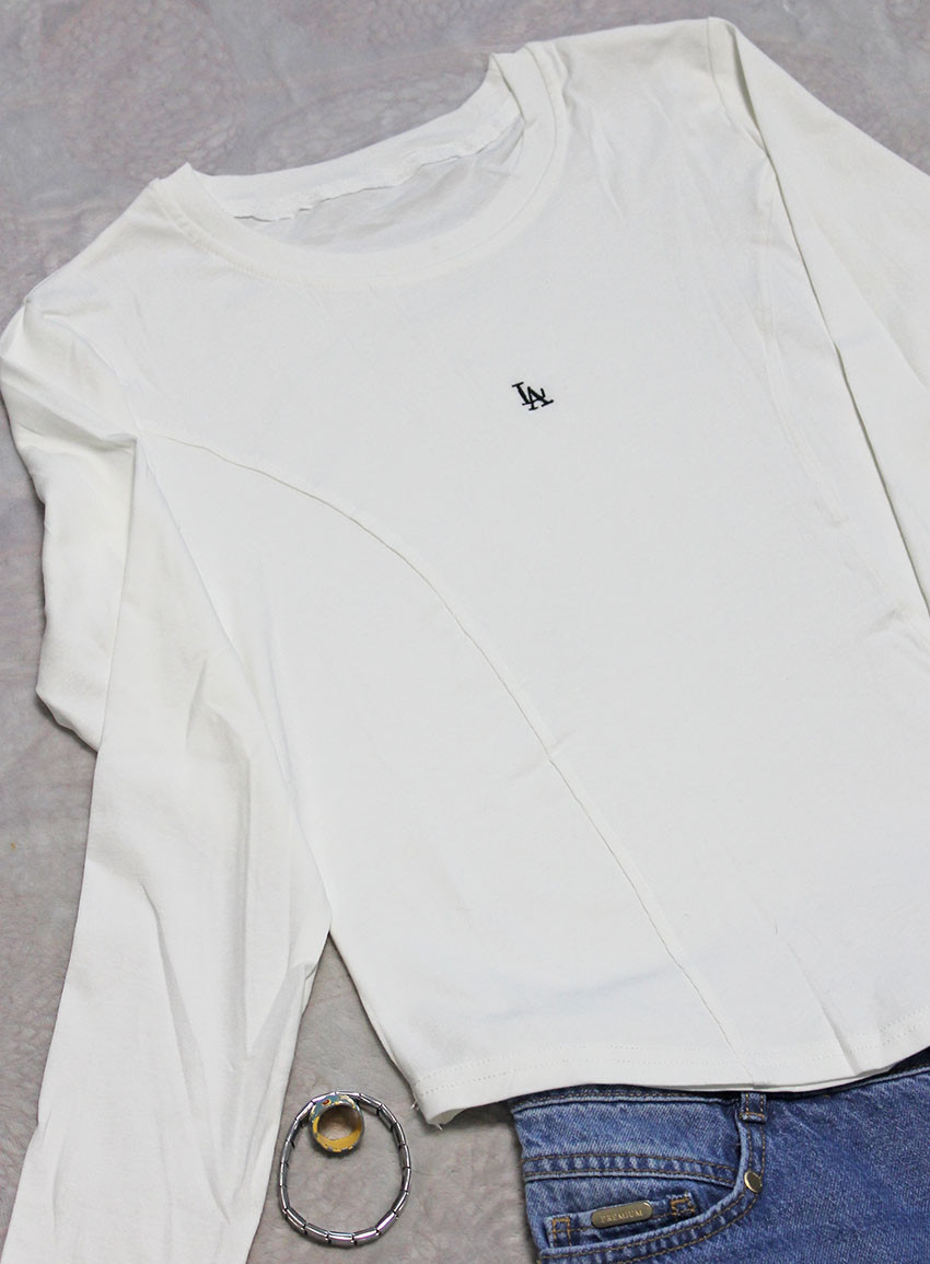 Лонгслів жіночий базовий білий Бренд 44-48, фото 1