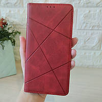 Чехол для xiaomi redmi 10c книжка подставка с магнитом и карманами под карточки красный