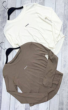 Лонгслів жіночий базовий білий Бренд 44-48