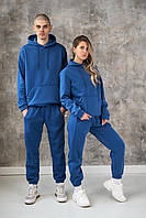 Стильный спортивный костюм для мужчин и женщин на флисе джинс
