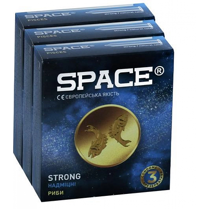 Презервативи SPACE STRONG Зодіак 18 см 3 шт. в упаковці, фото 1