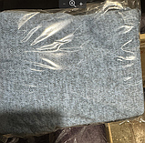 Теплий жіночий костюм зі спідницею з ангори софт блакитний костюм светр і спідниця міді комплект з мереживом, фото 5