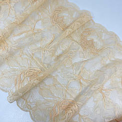 Мереживо "Чорниця" світло-бежеве еластичне 24 см.