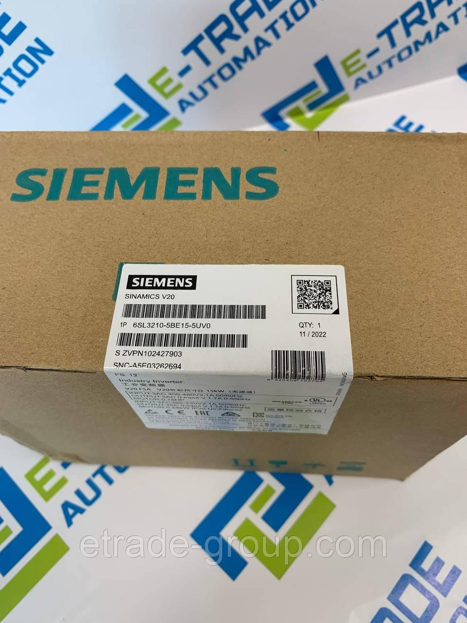 Перетворювач частоти SINAMICS Siemens 6SL3210-5BE15-5UV0, фото 1