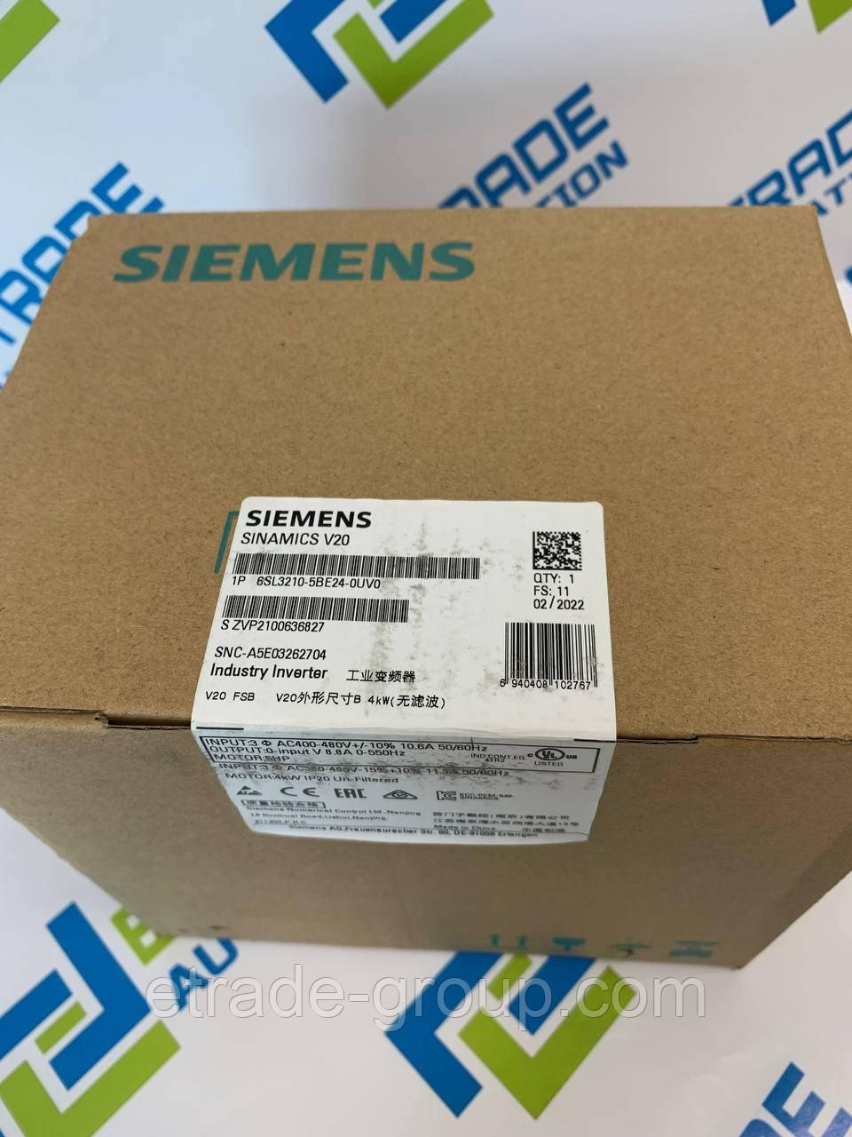Перетворювач частоти SINAMICS Siemens 6SL3210-5BE24-0UV0, фото 1