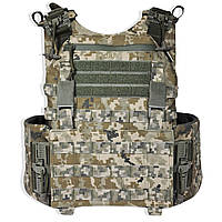 Плитоноска «YURKO» під плиту XL 28×35 см | Піксель MM14 | Ukr shield