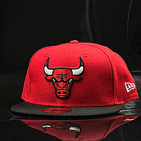 Оригінальна червона кепка з прямим дашком New Era 59FIFTY NBA Chicago Bulls