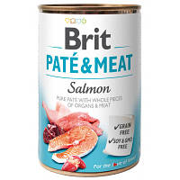 Консервы для собак Brit Pate and Meat со вкусом лосося 400 г (8595602530267)