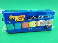 GRD Мочалка поролоновая для мытья посуды 5шт+1, губка для мойки посуды кухонная, хозяйственная, для кухни