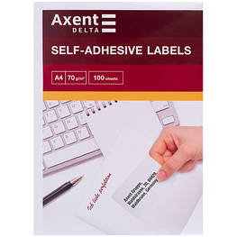 Етикетка самоклейна Axent 105x74,25 (8 на аркуші) с/кл (100листів) (D4462-A)