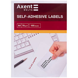 Етикетка самоклейна Axent 210x297 (1 на аркуші) з/кл (100листів) (D4460-A)