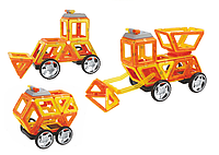 Детский игровой конструктор стройтехника LIMO TOY LT6003 Магнитный конструктор с колесами на 34 деталей