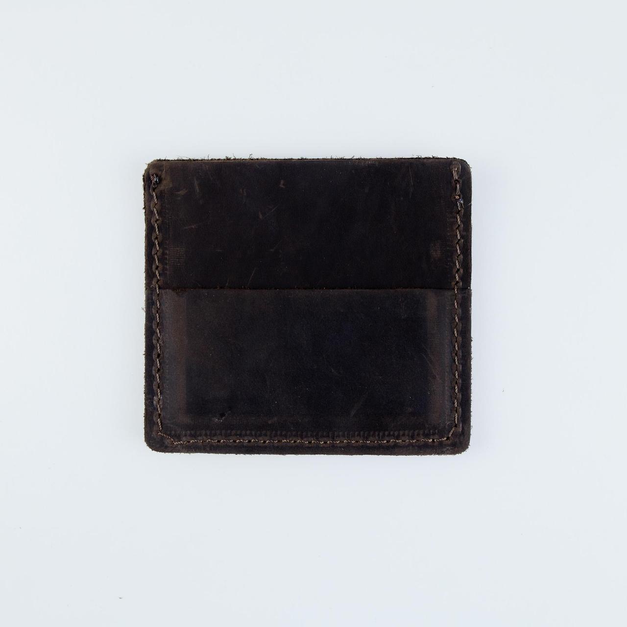 Картхолдер из натуральной кожи с 3 отделениями для карт, кожаный чехол для карт (тёмно-коричневый) - фото 2 - id-p2108865338