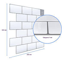 Самоклеюча поліуретанова плитка біла цегла 305х305х1мм (D) SW-00001193, фото 5