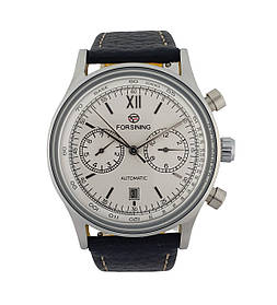 Чоловічий механічний наручний годинник  з автопідзаводом Forsining 6921 Silver-Silver