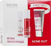 Набор 3 в 1 для жирной и проблемной кожи и кожи против акне - Biotrade Acne Out, 3 продукта (гель/50ml +