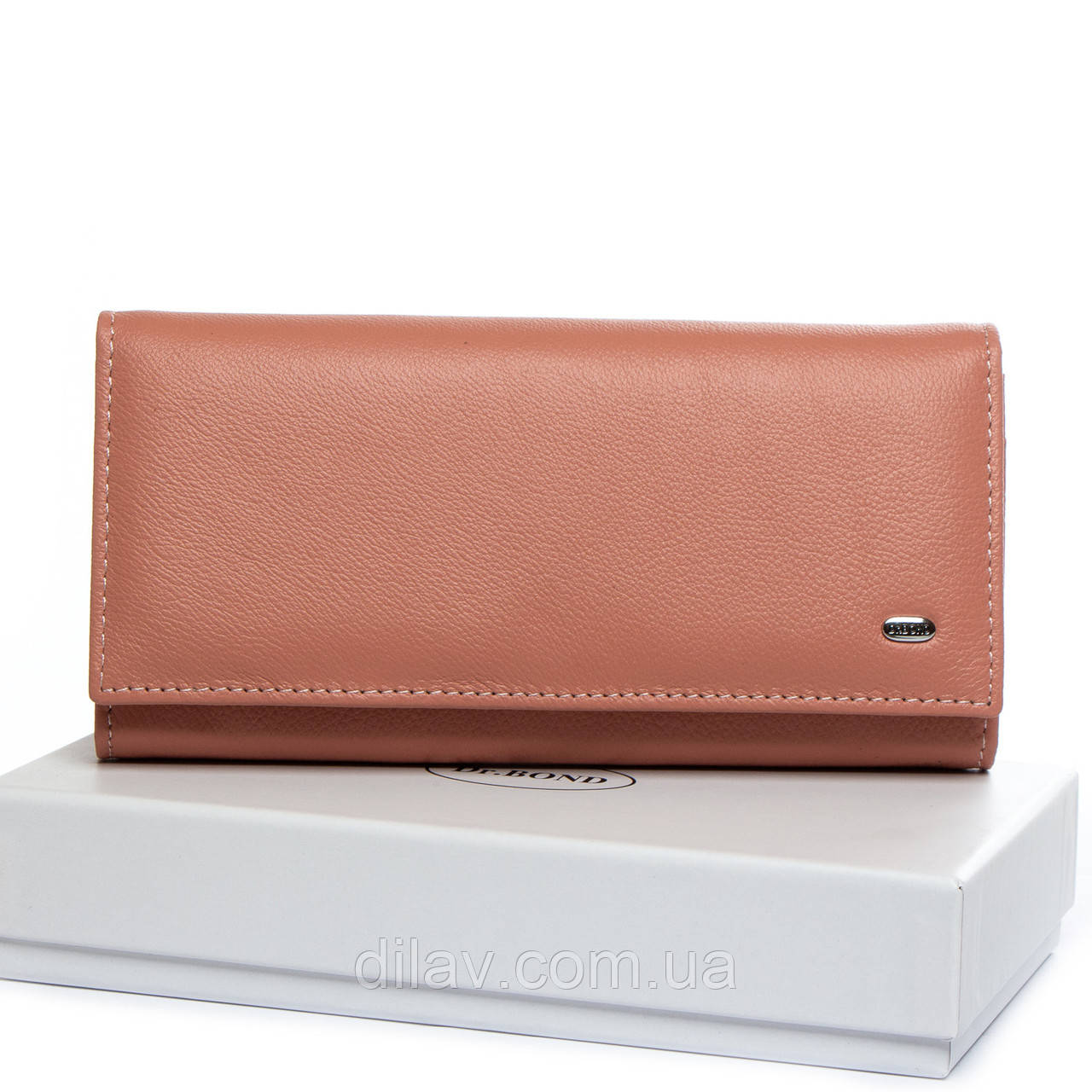 Жіночий гаманець шкіряний 18.5*9.5*4 , рожевий