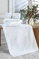 Белое махровое полотенце для отелей (отельное) 40/60 см качественное высокой плотности 500 гр/м2 Турция