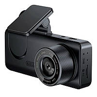 Автомобільний відеореєстратор Full HD з нічною зйомкою та двома камерами  Чорний