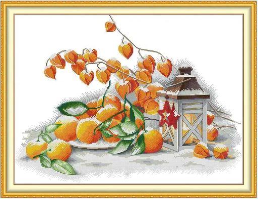 Набір для вишивання за нанесеною на канву схемою "Autumn Rhyme". AIDA 14CT printed 48*37 см