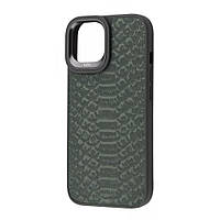 Чохол Kajsa Snake Pattern iPhone 15 (olive) 52338