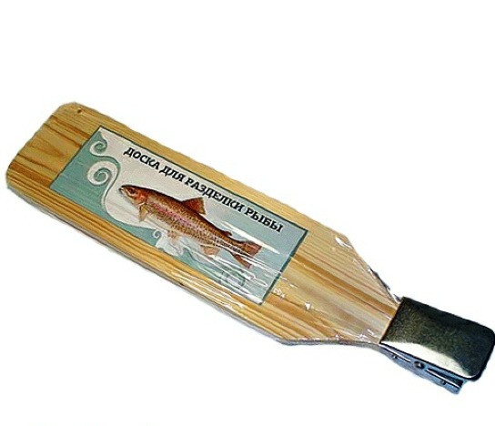 Доска для рыбы с зажимом деревянная 58 см - фото 1 - id-p2108921315