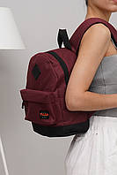 Молодежный городской рюкзак на каждый день цвет бордовый рюкзак повседневный материал текстиль рюкзак унисекс