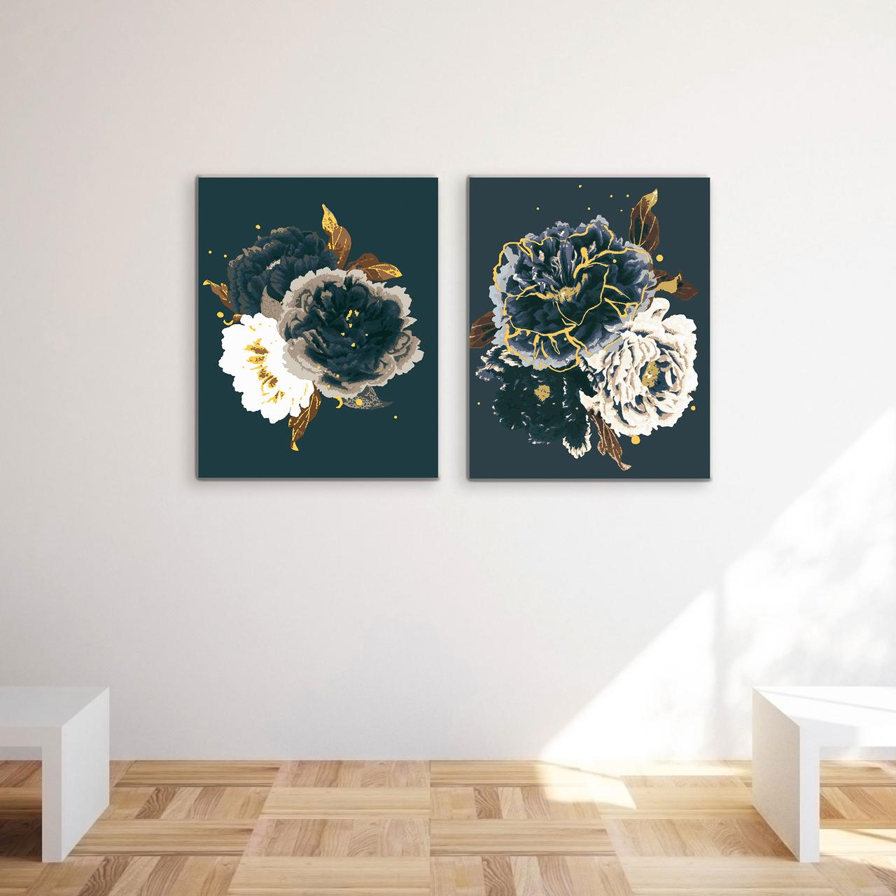 Набір картин за номерами з металевими фарбами Riviera Blanca Оксамит (ITR-060) 2 шт в наборі, фото 1