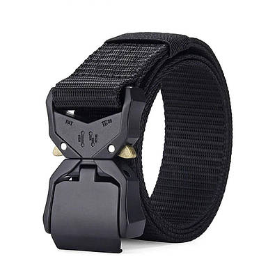 Ремінь тактичний з посиленою пряжкою Cobra чорний / Tactical Belt