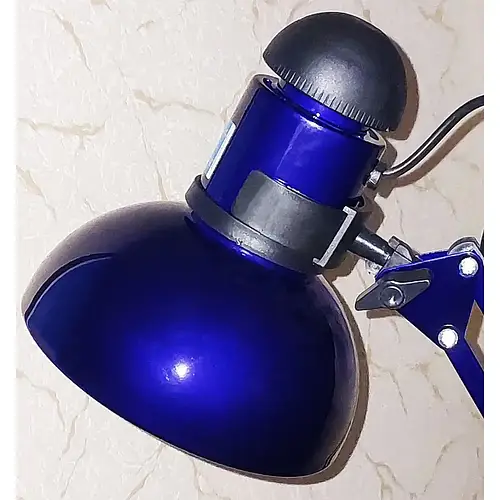 Настольная лампа на струбцине высокая с выключателем на плафоне, Е27 ...