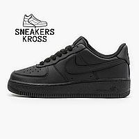 Женские кроссовки Nike Air Force 1 Classic Black Low, Демисезонные кроссовки Найк Аир Форс черные