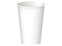 Склянки паперові 250 мл 50 шт. стаканчики для кави та чаю одноразові картонні кольорові Білі для напоїв