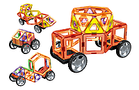 Детский игровой конструктор Автотехника LIMO TOY LT3002 Магнитный конструктор с колесами на 58 деталей