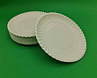 Тарілка паперова біла D-15.5 см (100)*2 (100 шт) одноразова картонна кругла дрібна