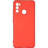 Чехол - накладка для Motorola G60 / soft touch / красный / с микрофиброй .