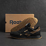 Шкіряні кросівки осінь-весна з натуральної шкіри, чоловічі спортивні чорні осінні кросівки *R-03ч/р*, фото 6