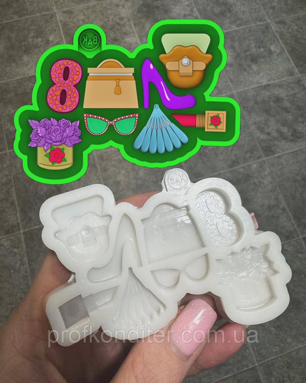 Ексклюзив! Силіконовий молд для шоколаду та ін "Жіночий міні декор для макаронс та ін", фото 1