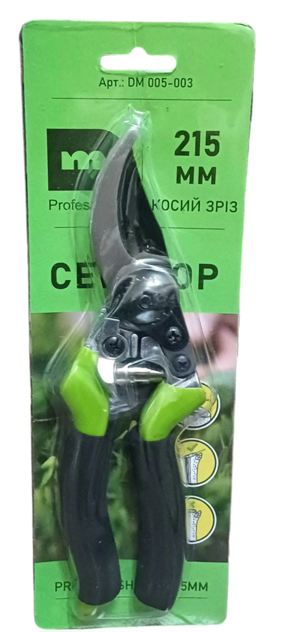 Секатор DM Professional 215 мм, косий зріз Ø 16 мм, тефлонове покриття,